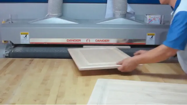 Solid Routed Door cabinet open